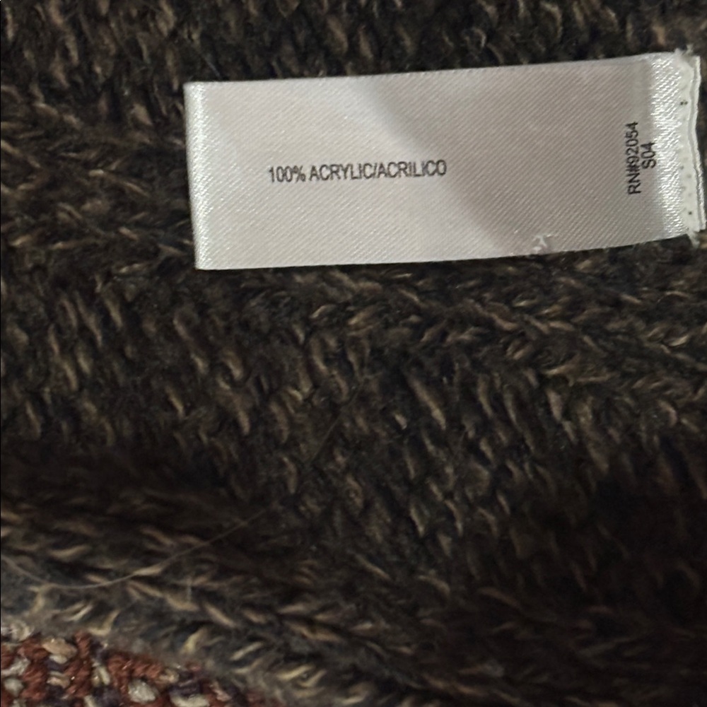 Carolyn Taylor Chocolate brown knit Button-Up Poncho fringe cozy comfy warm OSFA - Picture 8 of 13